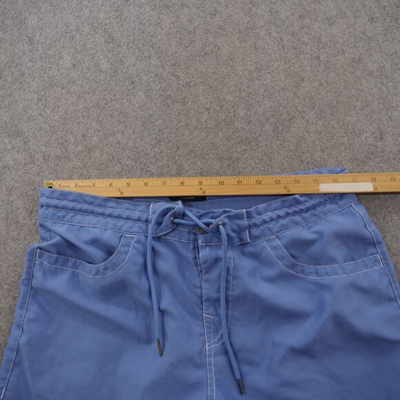 True Religion Shorts Mens 31 Blue Board Swim Surf Trunks Flip Pockets Drawstring - Picture 8 of 14